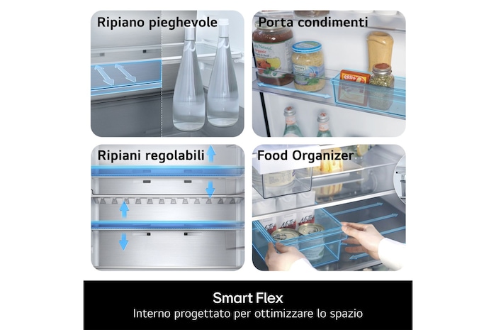 Smart Flex per ottimizzare lo spazio frigorifero combinato GBBS323CPY